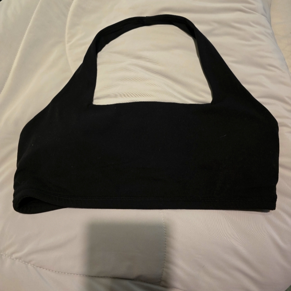 Black Women's Halter Sports Bra